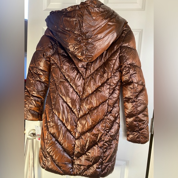 NWT Via Spiga inset bib quilted long puffer jacket - Picture 6 of 10